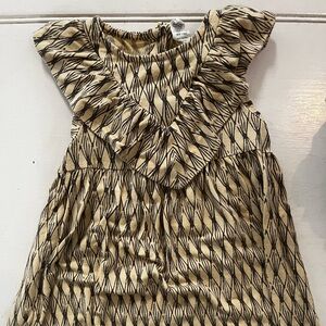 Kate quinn tan dress w ruffles